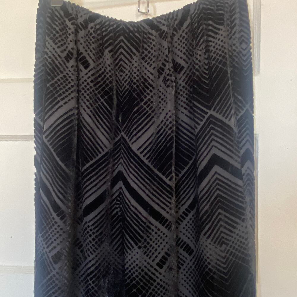 Emanuel Ungaro Patterned Velvet Wide Leg Pants Elastic Waist Geometric Size 4 38